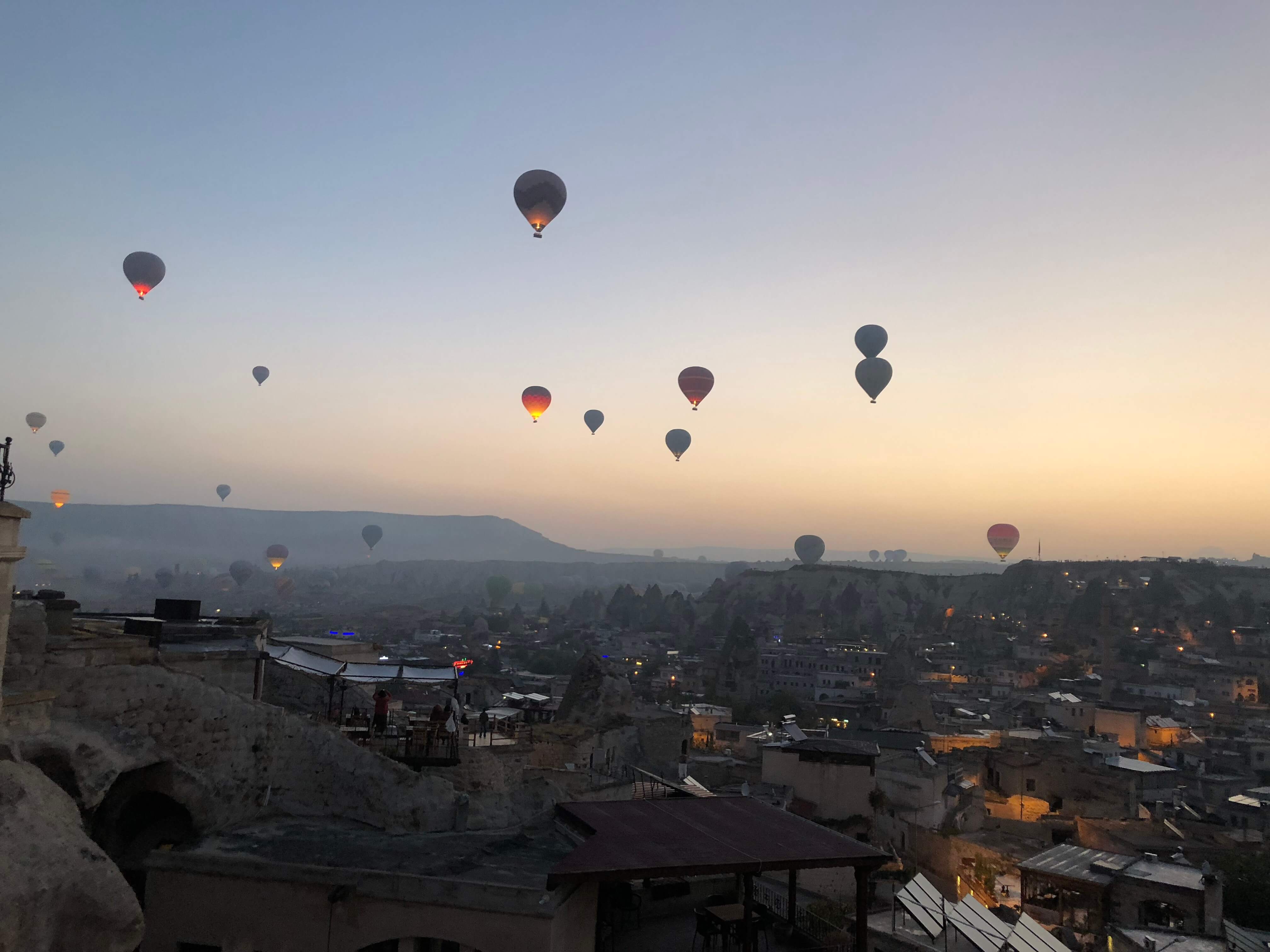 Aussicht von unserer Hotel Terasse in Göreme