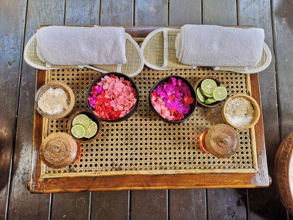 Vorbereitung Spa Treatment Fivelements Bali