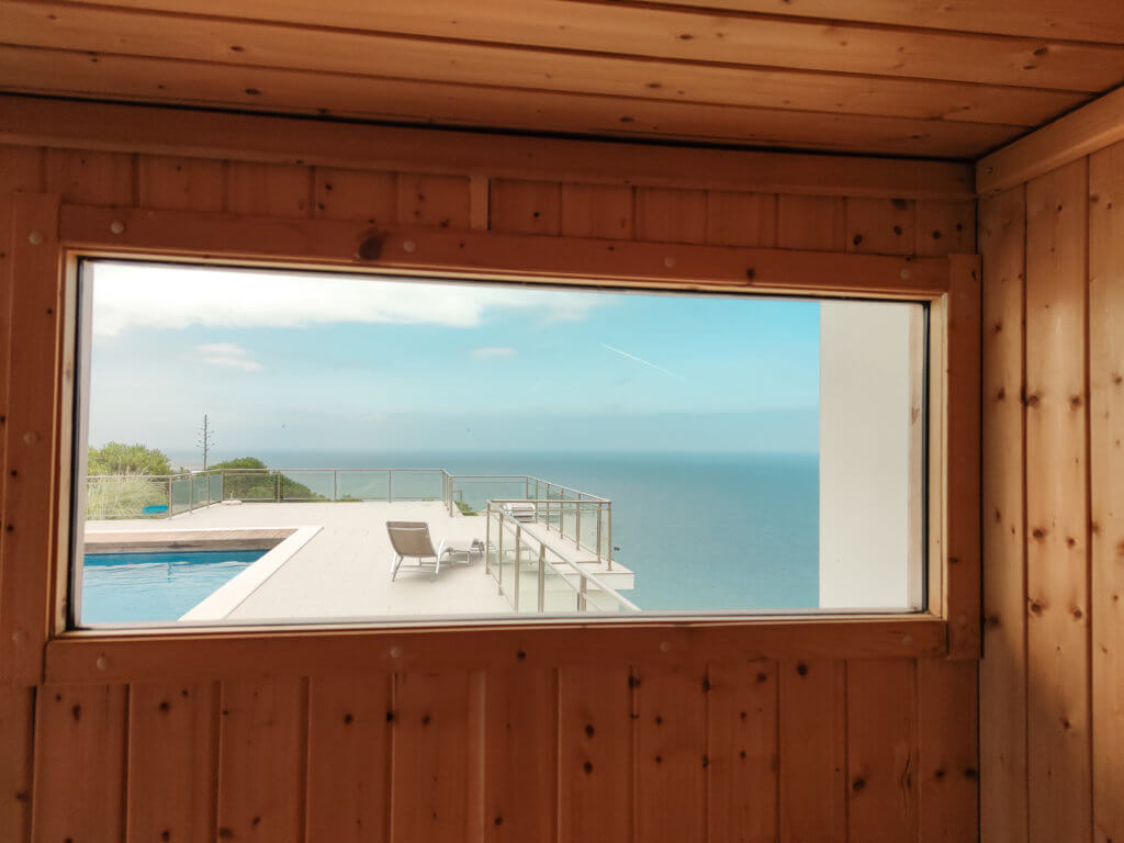 Aussicht aus der Sauna in der Guincho Bay Villa